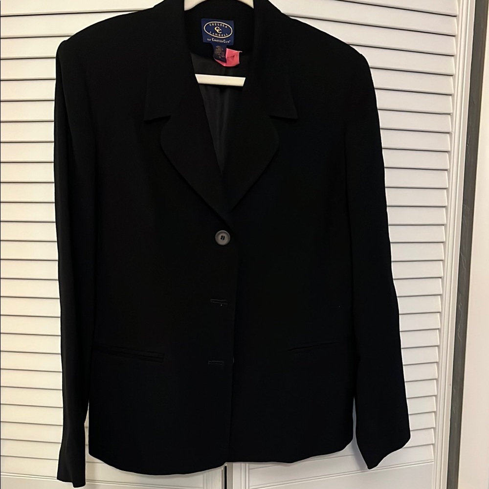 Chelsea Cambell wool for Charter Club Classic Black Women's Blazer size 12